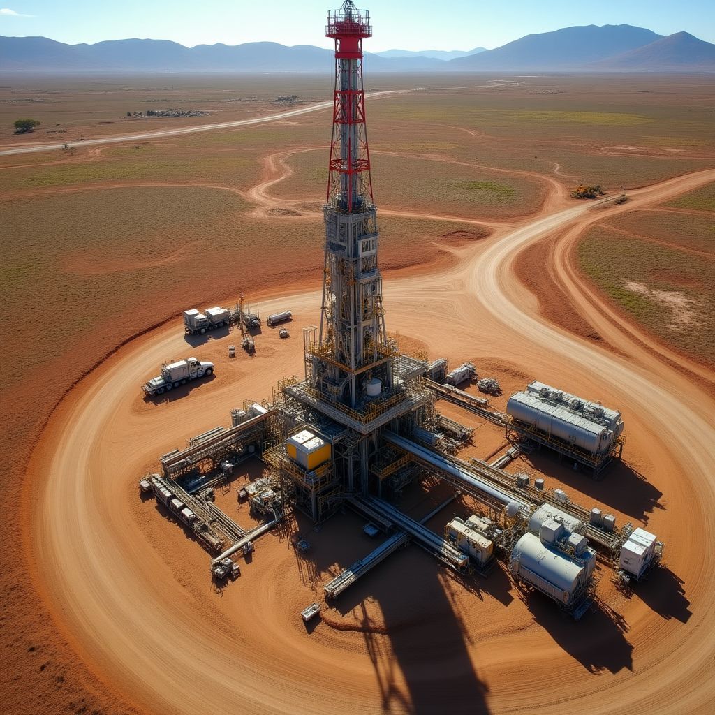 Campo petrolero en Vaca Muerta