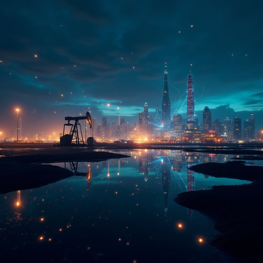 Vista futurista de una red energética